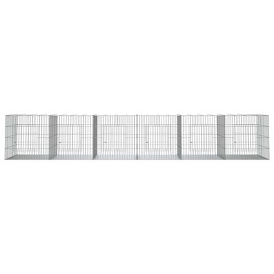 vidaXL Kaninbur med 6 paneler 327x79x54 cm galvanisert jern