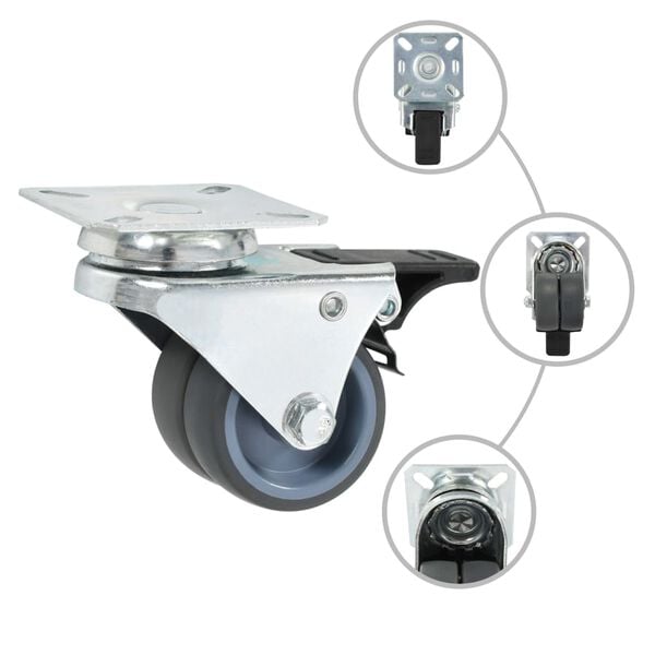 vidaXL Doble svinghjul 4 stk 50 mm