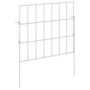 vidaXL Hagefence med spyd 12 stk. 35 x 30 cm Galvanisert st&aring;l S&oslash;lv