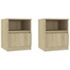 vidaXL Nattbord 2 stk sonoma eik 40x40x50 cm konstruert tre