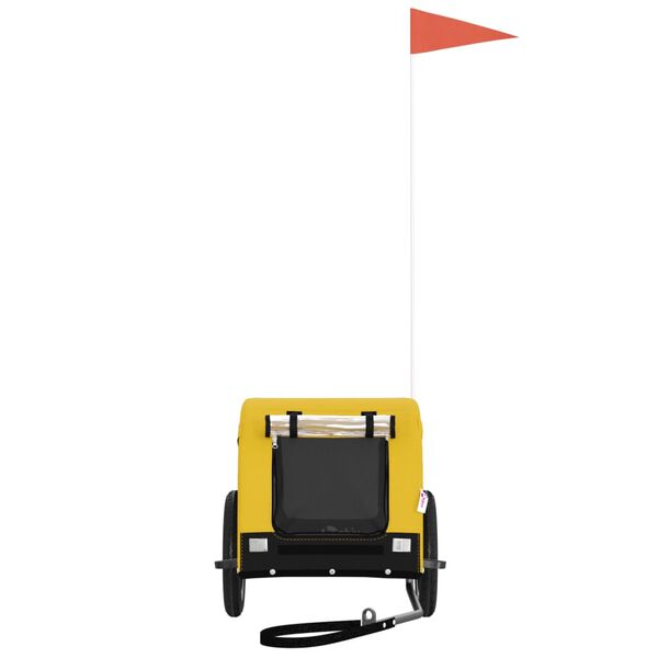 vidaXL Kjæledyrsykkelhenger gul og svart oxfordstoff og jern