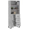 vidaXL Highboard betonggr&aring; 69,5x34x180 cm konstruert tre