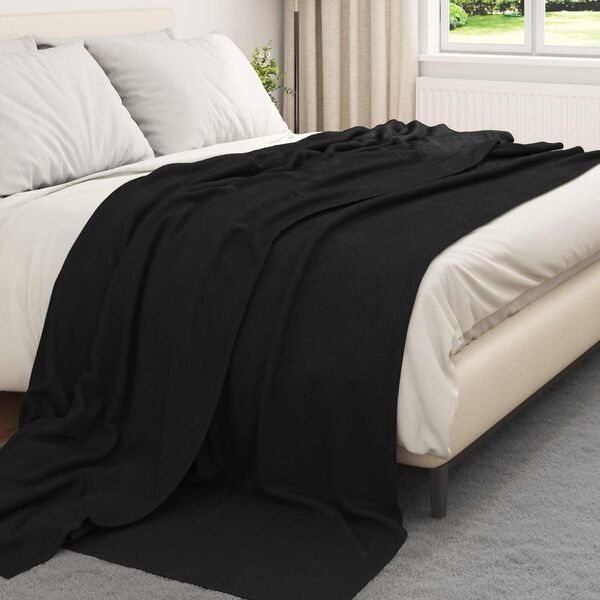 vidaXL Kastepledd 6 pcs Svart 240 x 220 cm Fleece