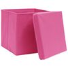 vidaXL Oppbevaringsbokser med lokk 4 stk rosa 32x32x32 cm stoff