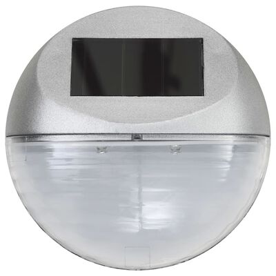vidaXL Utendørs soldreven vegglampe LED 12 stk rund sølv