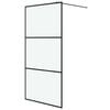 vidaXL Dusjvegg svart 100x195 cm frostet ESG-glass
