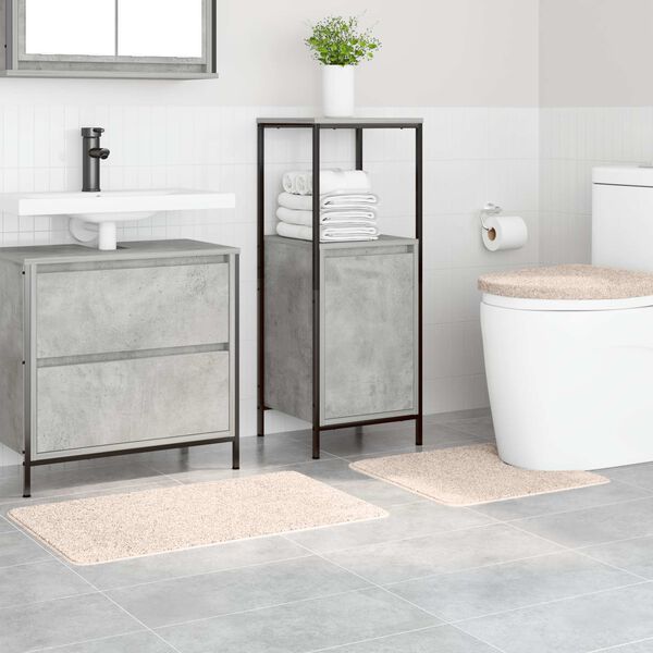 vidaXL Anti-skli baderomsmatte sett 3 pcs Krem PP