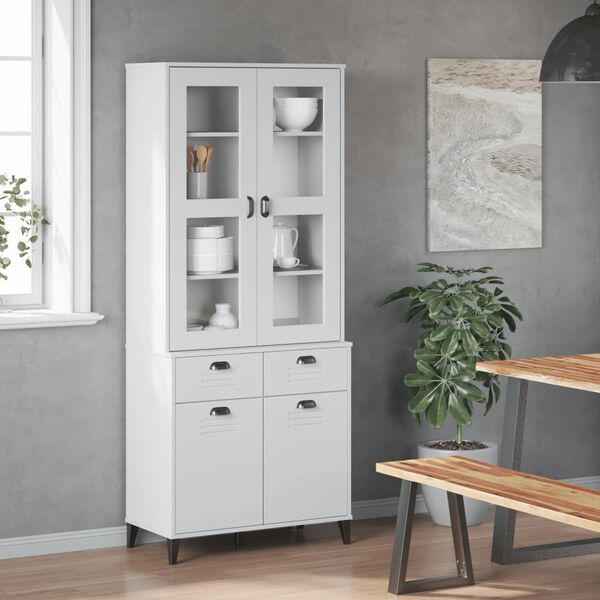 vidaXL Highboard VIKEN hvit 80x40x190 cm heltre furu