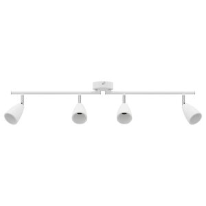 vidaXL Takspot med s&oslash;kelys Hvit 70 x 12,5 x 10,5 cm Metall