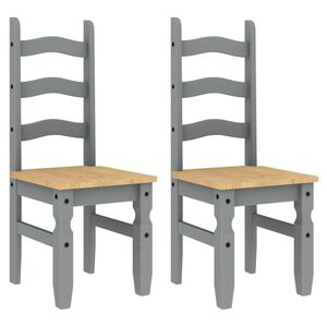vidaXL Spisestoler 2 stk Corona gr&aring; 42x47x107 cm heltre furu