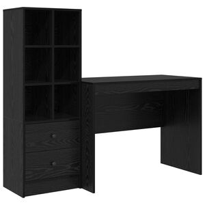 vidaXL Skrivebord Svart Eik 145.5 x 50 x 127 cm 2 stk.