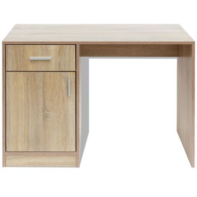 VidaXL Skrivebord med Skuff og Skap Eik 100x40x73 cm