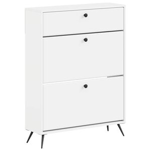 vidaXL Sko Skap BREDA 78 x 24 x 103 cm Konstruert tre Hvit