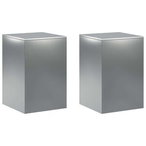 vidaXL Planteholder 2 pcs S&oslash;lv 40 x 40 x 60 cm Rustfritt st&aring;l