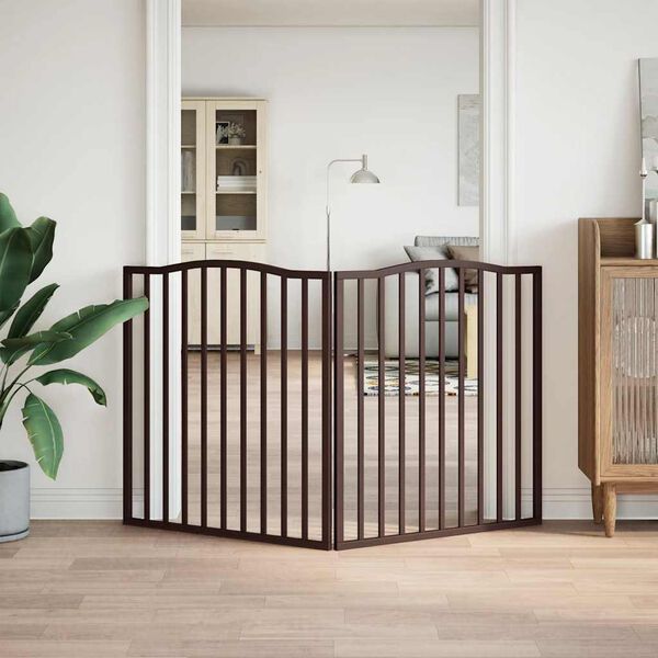 vidaXL Hundeport sammenleggbar 2 paneler brun eik 160 cm poppeltre