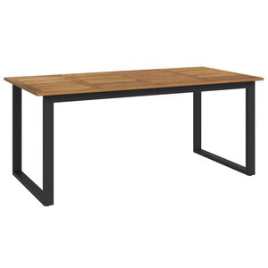 vidaXL Hagebord med U-ben 180x90x75 cm heltre akasie