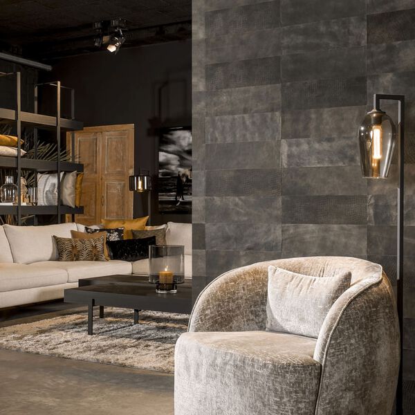 WallArt Skinnfliser Hennessy to nyanser svart 16 stk