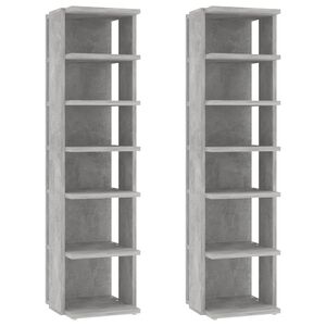 vidaXL Skoskap betonggr&aring; 2 stk 27,5x27x102 cm