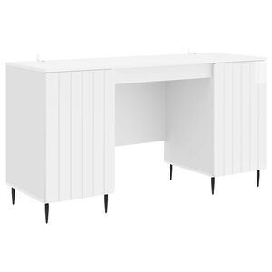 vidaXL Skrivebord H&oslash;gglans hvit 142,5 x 50 x 75 cm Konstruert tre