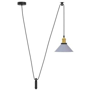 vidaXL Pendellampe h&oslash;ydejusterbar E27 glans gr&aring; &Oslash; 22 cm metall