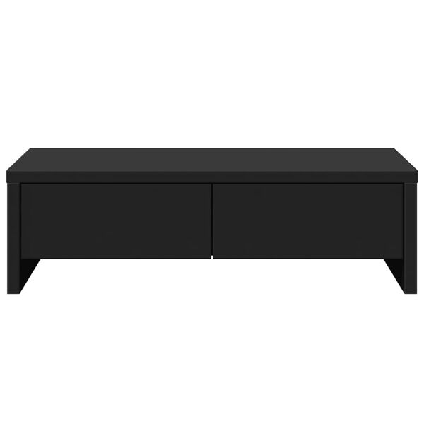 vidaXL Skjermstativ med skuffer svart 50x27x15 cm konstruert tre