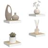 vidaXL Flytende vegghyller 4 stk eik og hvit 23x23,5x3,8 cm MDF