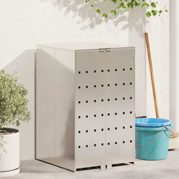 vidaXL Oppbevaring av hjulbeholder med gassløftlokk for 240L beholder