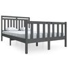 vidaXL Sengeramme gr&aring; 135x190 cm Double heltre