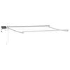 vidaXL Manuell utvidbar markise med LED-lamper Hvit 3 x 2,5 m