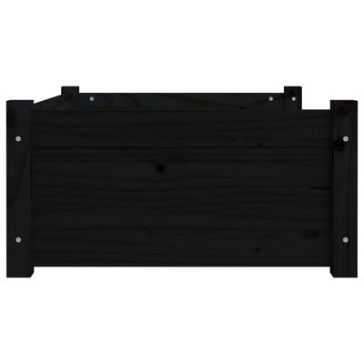 vidaXL Hundeseng svart 75,5x55,5x28 cm heltre furu