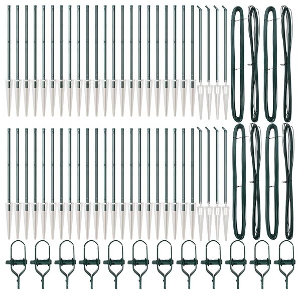 vidaXL Gjerdepåle Annet 52 pcs Grå 3,2 x 3,2 x 60 cm Stål