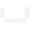 vidaXL TV vegghyllesett Veggmontert 4 pcs Hvit Konstruert tre