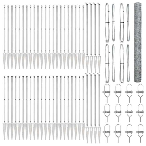 vidaXL Gjerde med innlegg. s&oslash;lv 1.5 x 100 m PVC-belagt st&aring;l