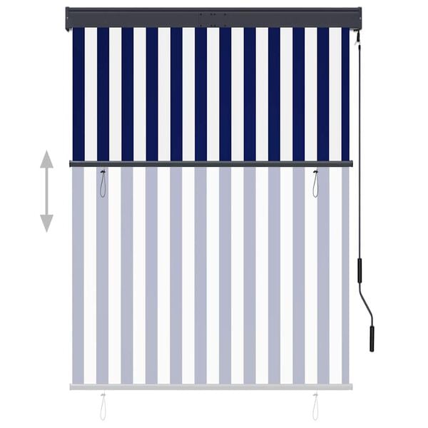 vidaXL Utend&oslash;rs rullegardin 120x250 cm bl&aring; og hvit