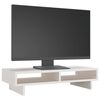 vidaXL Monitorstativ hvit 60x27x14 cm heltre furu