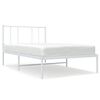 vidaXL Sengeramme i metall med hodegavl hvit 107x203 cm