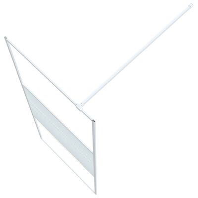 vidaXL Dusjvegg hvit 80x195 cm klart ESG-glass