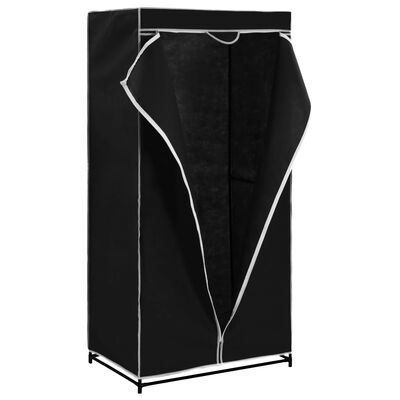 vidaXL Garderobeskap svart 75x50x160 cm