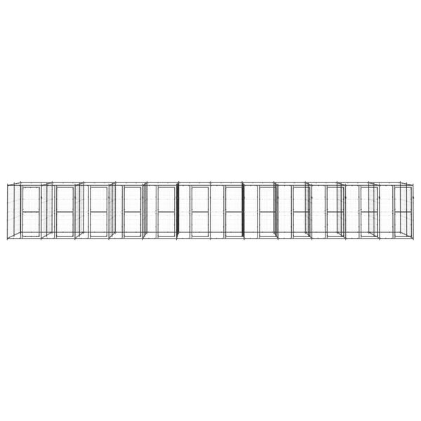 vidaXL Utendørs hundegård 29,04 m² stål