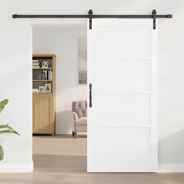 vidaXL Skyved&oslash;r Hvit 93 x 202 cm Massiv furu