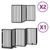 vidaXL Hundeport sammenleggbar 12 paneler svart 600 cm poppeltre