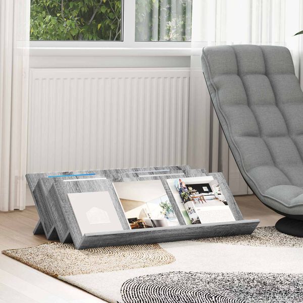 vidaXL Magasinreol Gr&aring; Sonoma 90 x 53 x 28,5 cm Konstruert tre