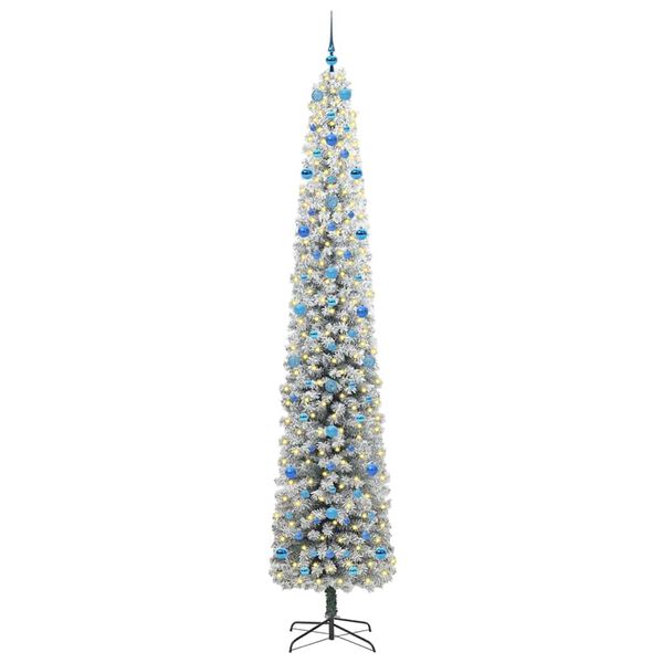 vidaXL Kunstig juletre med 300 LED grønn 270 cm PVC og stål og plast