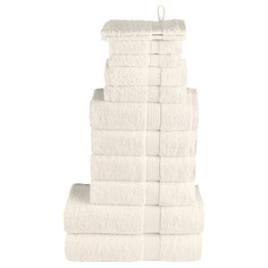 vidaXL Premium h&aring;ndklesett 12 deler SOLUND kremhvit 600 g/m2