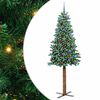 vidaXL Slim juletre gr&oslash;nn 210 cm PVC og Massivt Furu tre