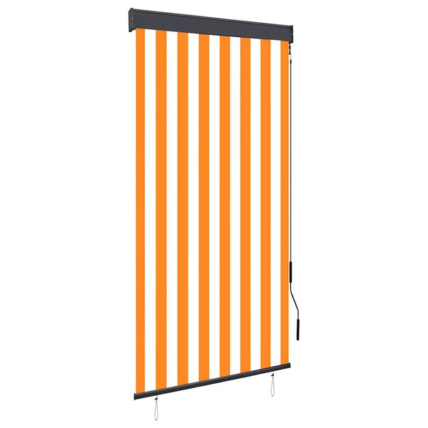 vidaXL Utend&oslash;rs rullegardin 80x250 cm hvit og oransje