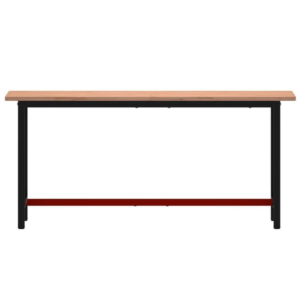 vidaXL Arbeidsbenk 180x55x81,5 cm heltre b&oslash;k og metall