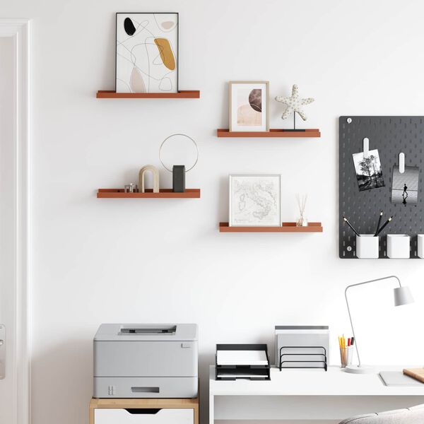 vidaXL Vegghylle med hylle 4 pcs R&oslash;d 40 x 9 x 3 cm Konstruert tre
