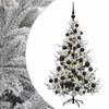vidaXL Kunstig juletre med julekuler 120 cm 150 LED-lys Varmhvit