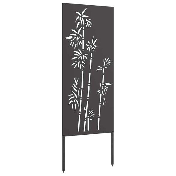vidaXL Hageprivat skjerm Blomster Svart 50 x 140 cm Kaldvalsest&aring;l